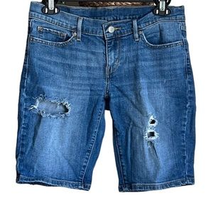 Levi’s Denim Bermuda Shorts Distressed Sz 26